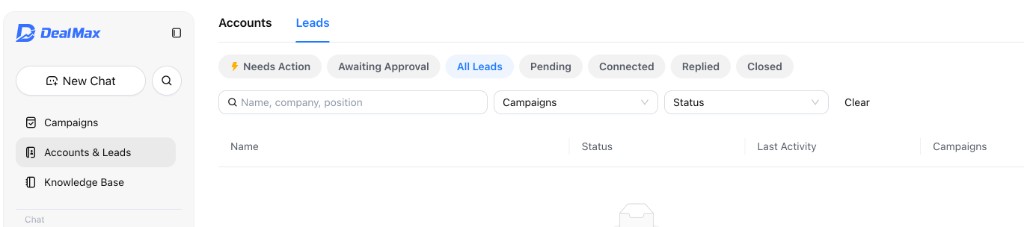 Accounts & Leads status filters
