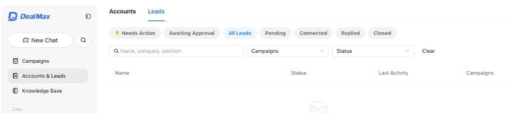 Accounts & Leads status filters