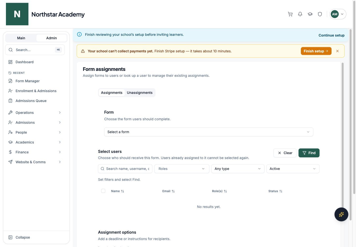 Northstar demo: Form Assignment — Assignments