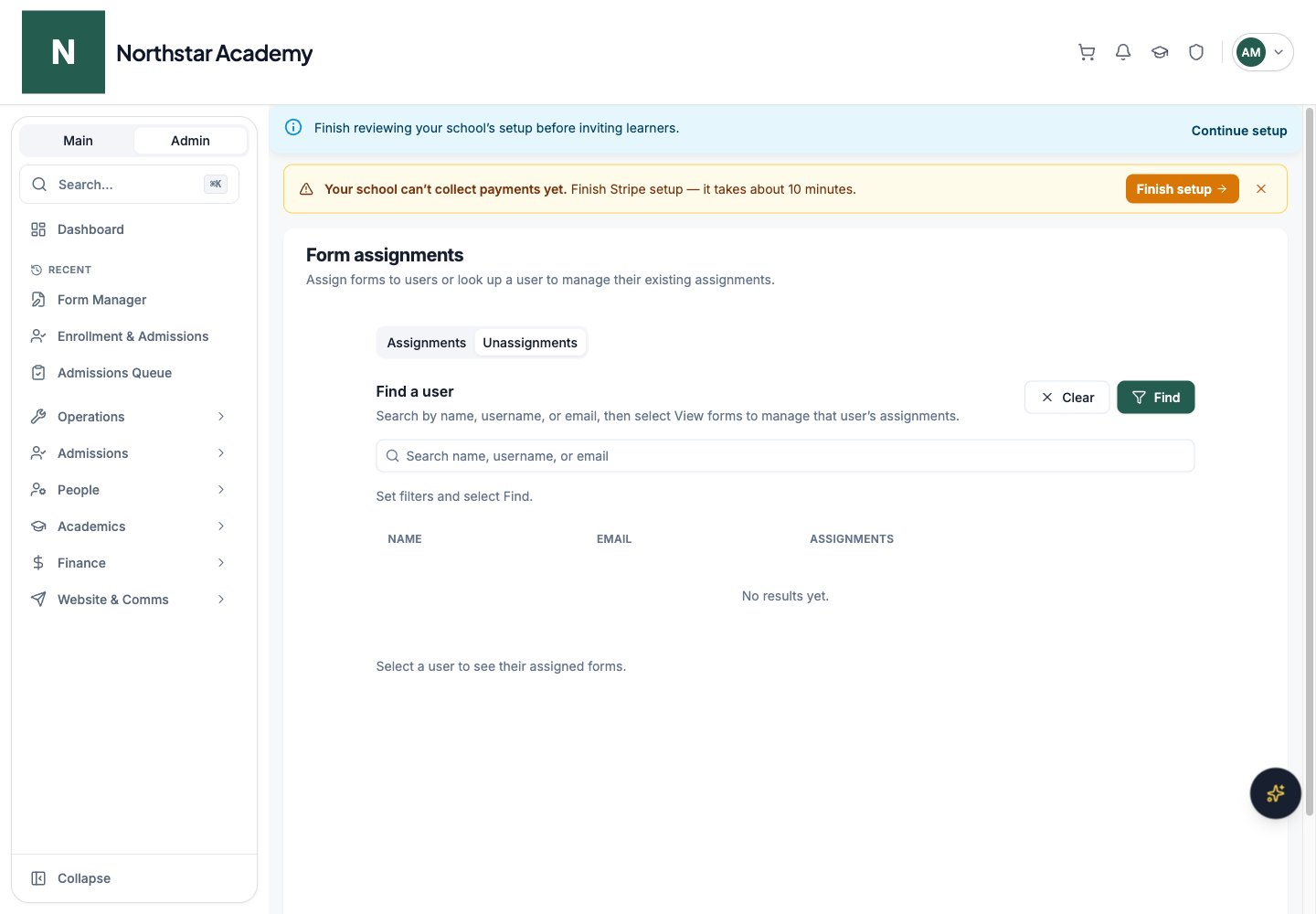 Northstar demo: Form Assignment — Unassignments