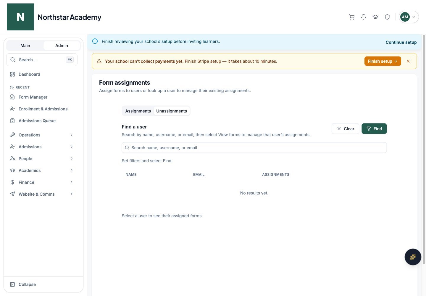 Northstar demo: Form Assignment — Unassignments