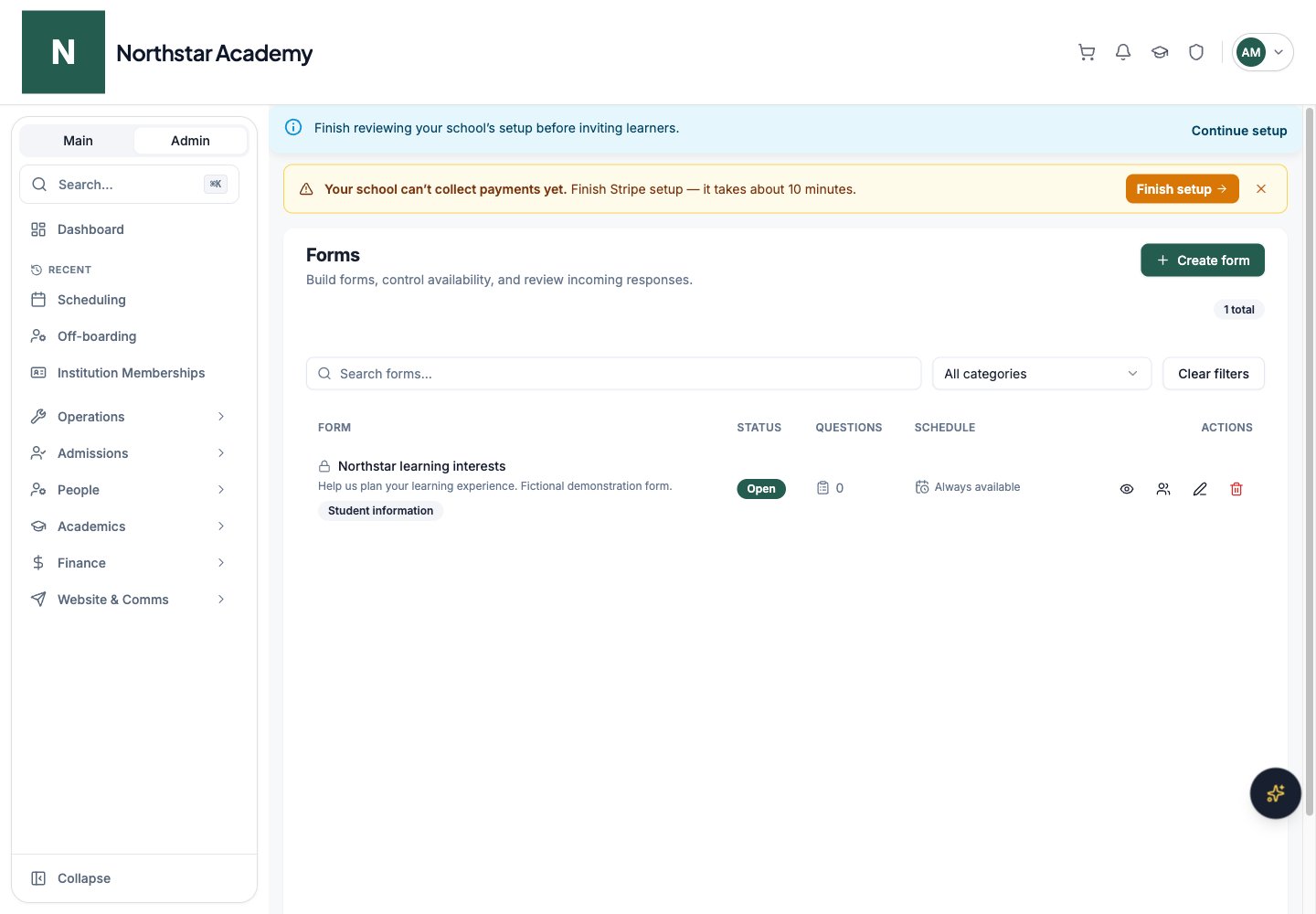 Northstar demo: Form Manager