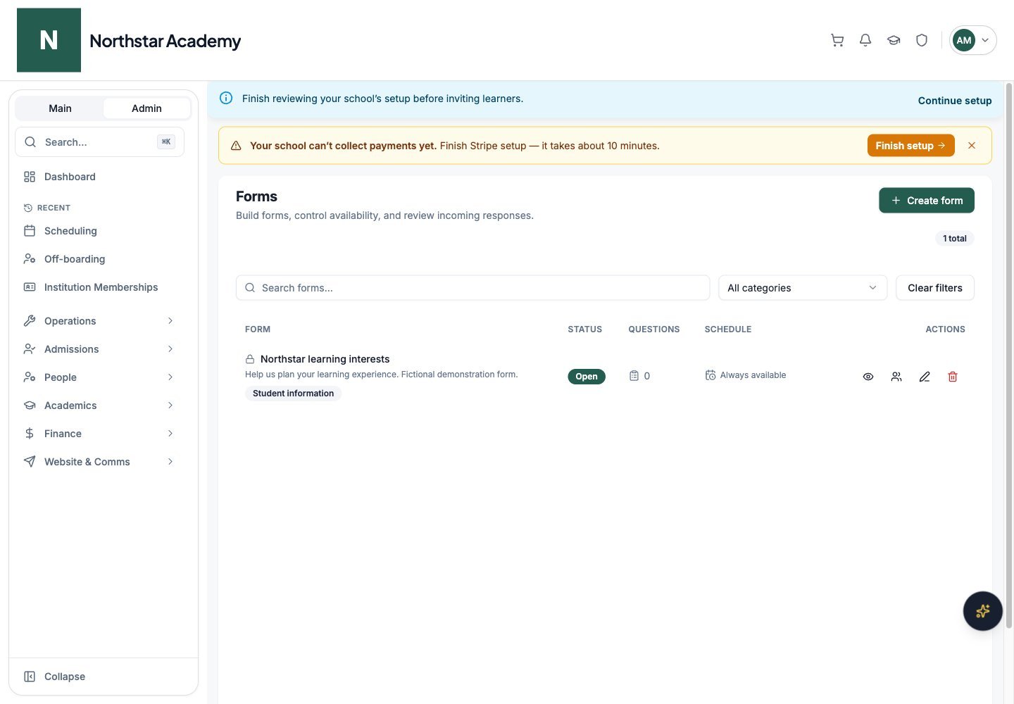 Northstar demo: Form Manager