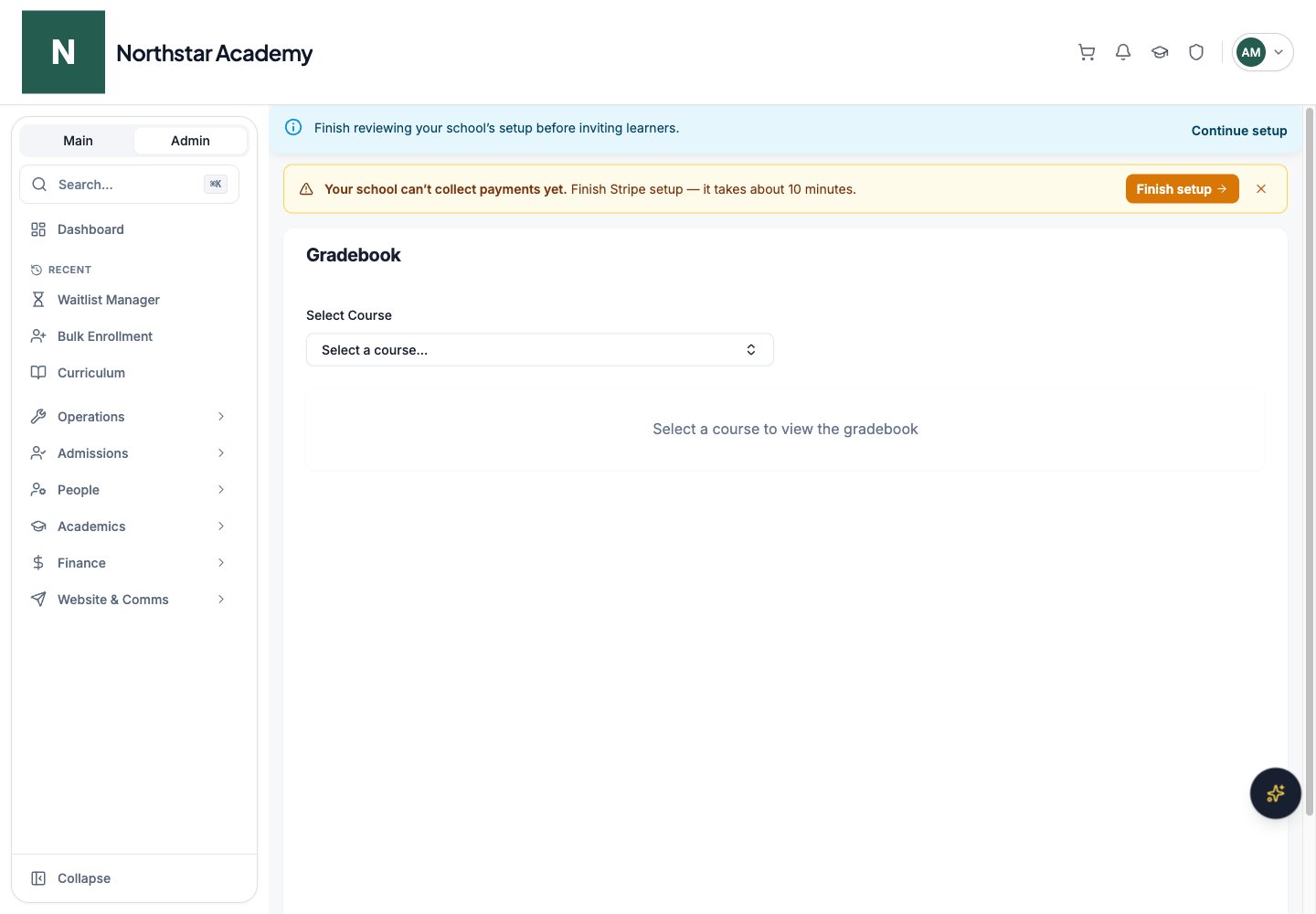 Northstar demo: Gradebook