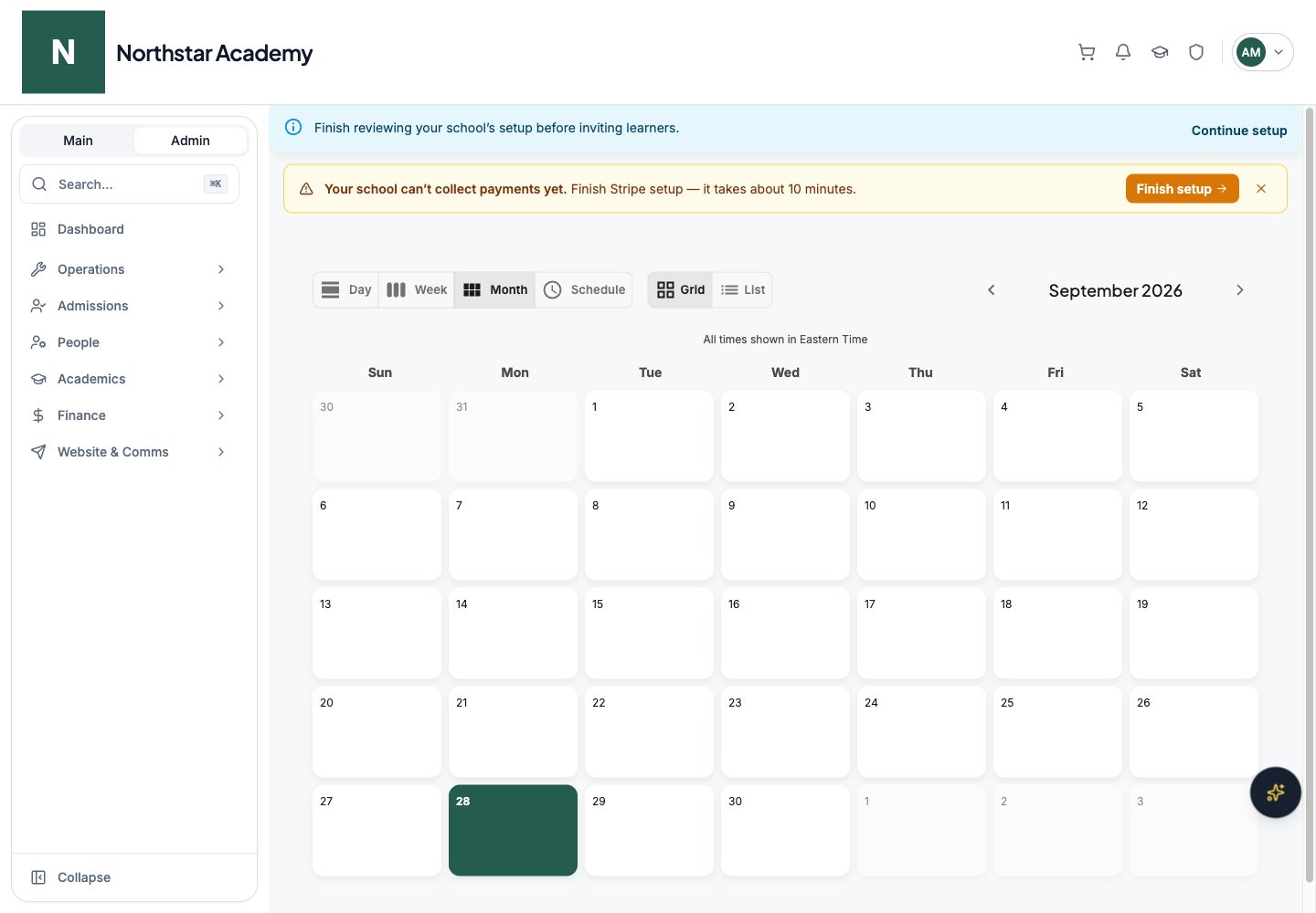 Northstar demo: Calendar viewer