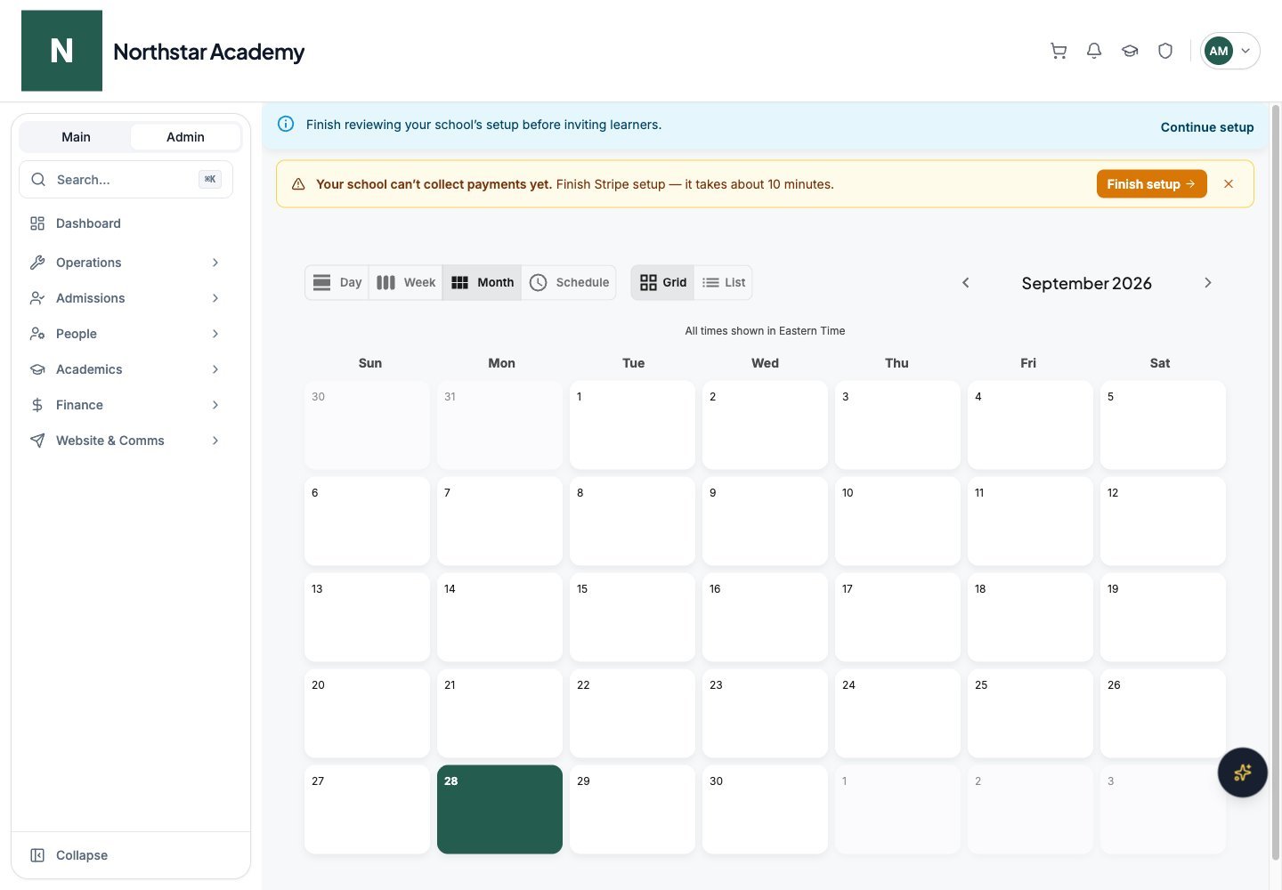 Northstar demo: Calendar viewer