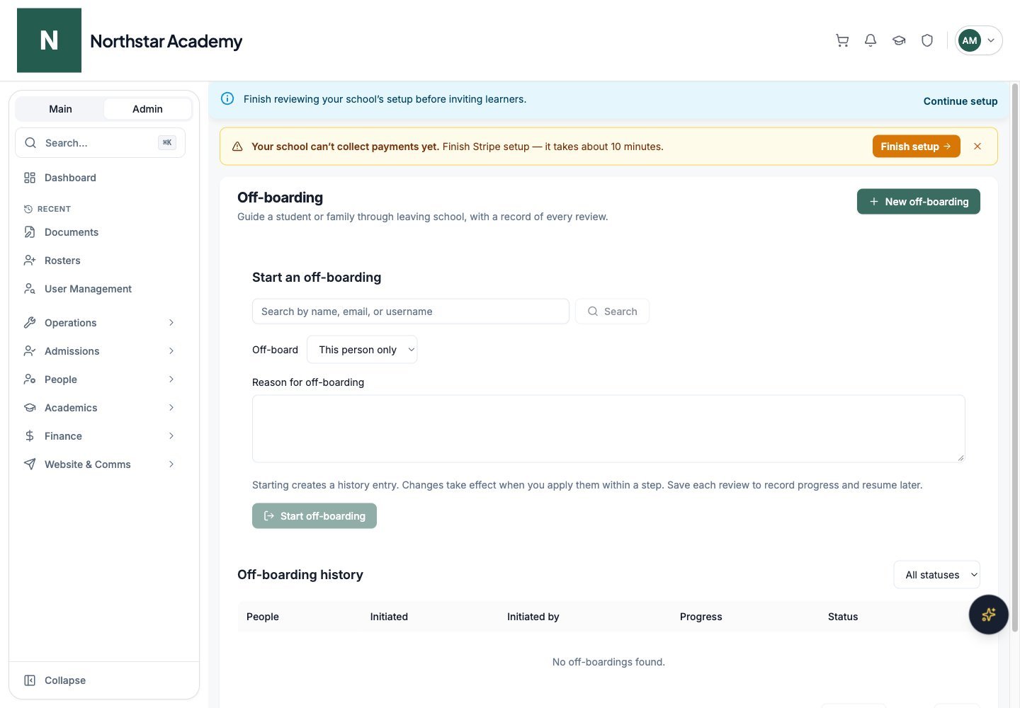 Northstar demo: Off-boarding — New off-boarding