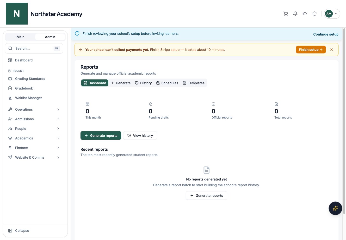 Northstar demo: Reports — Dashboard