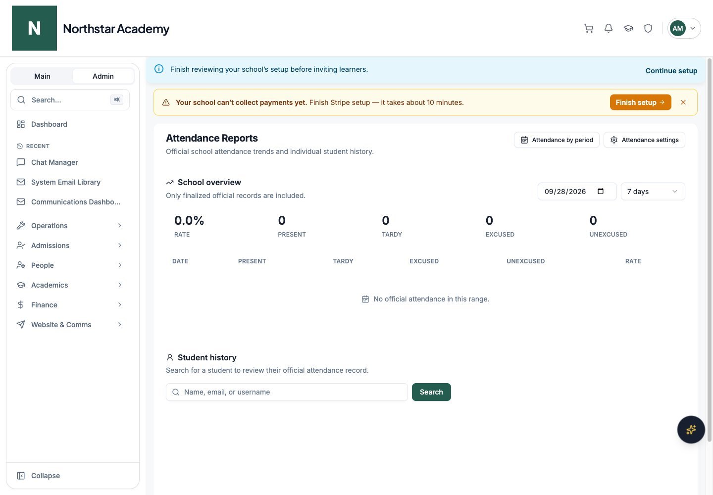 Northstar demo: Attendance Reports