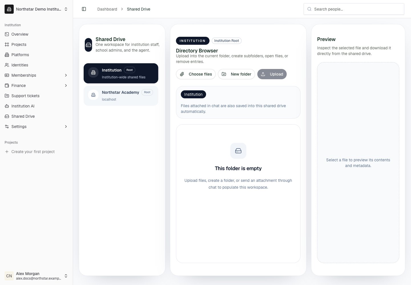 Northstar demo: Shared Drive