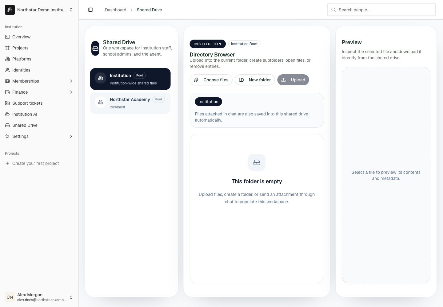 Northstar demo: Shared Drive