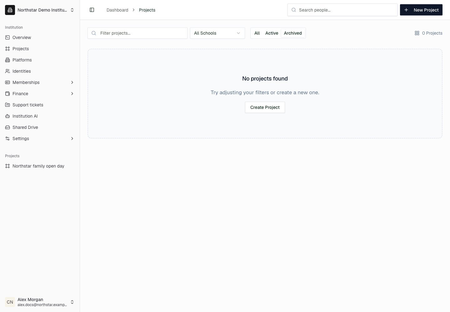 Northstar demo: Projects — Archived