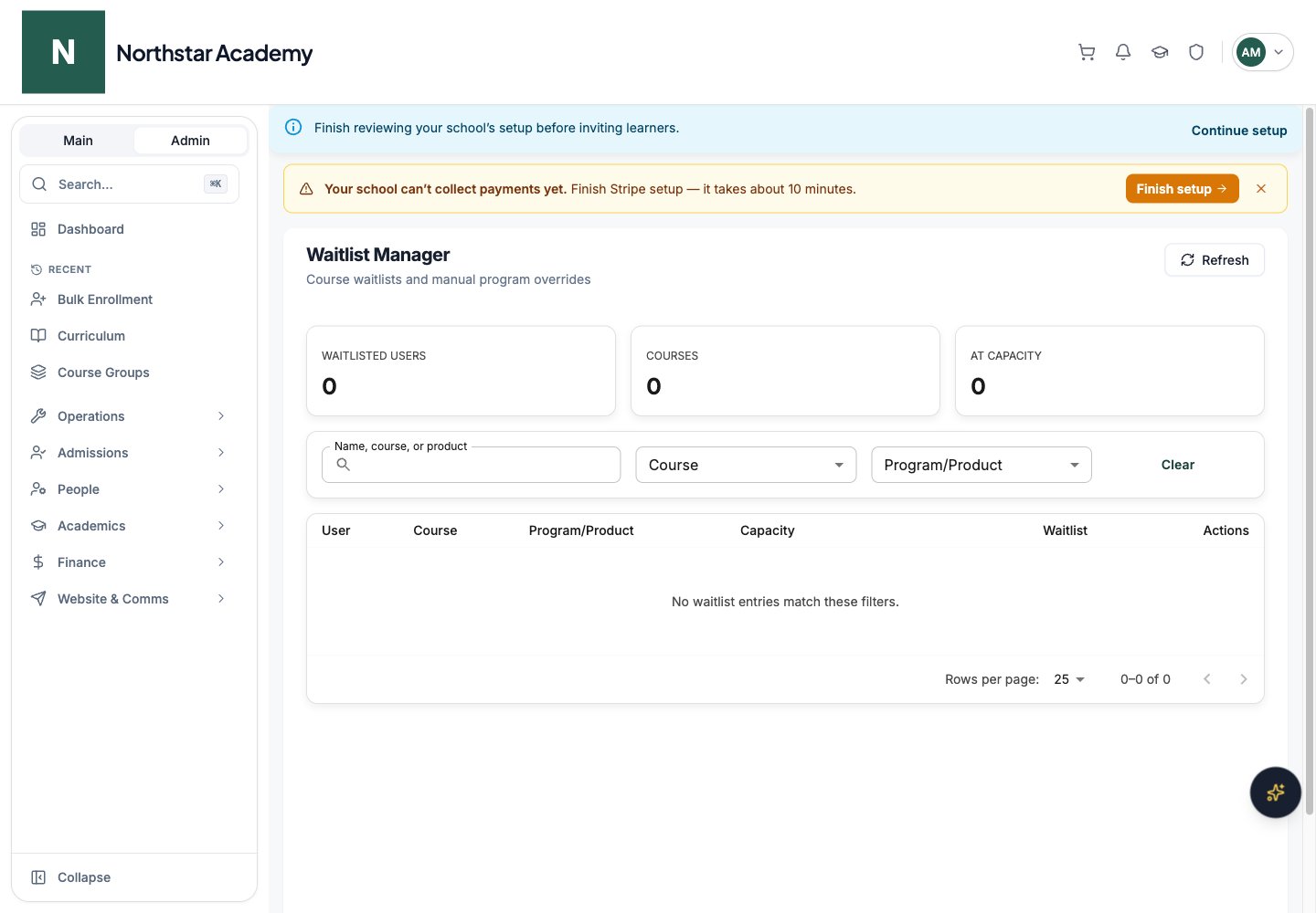 Northstar demo: Waitlist Manager
