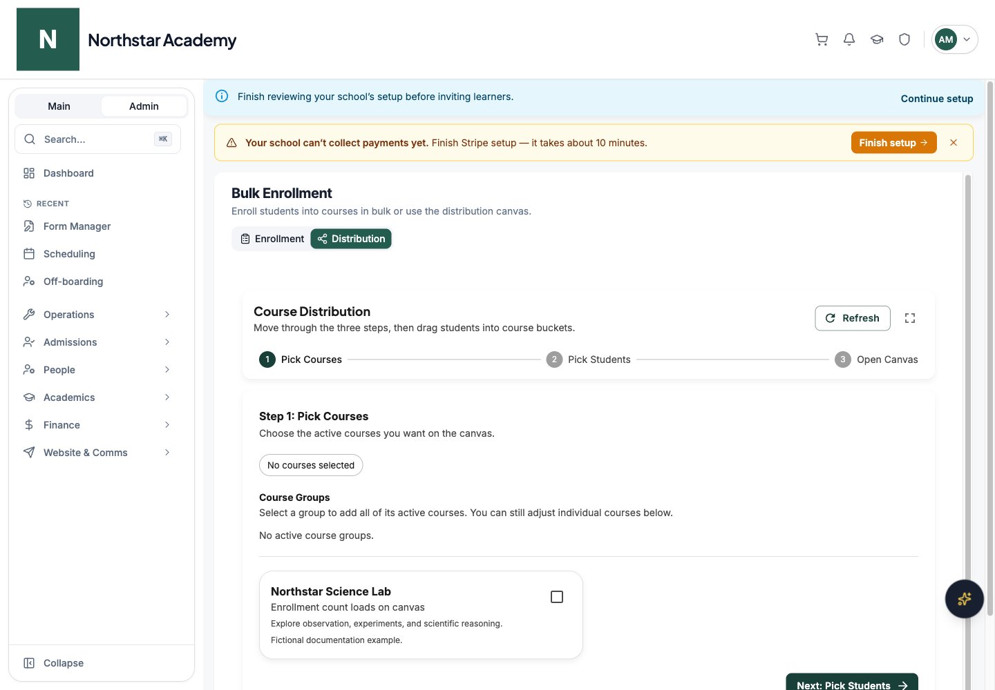 Northstar demo: Bulk Enrollment — Distribution