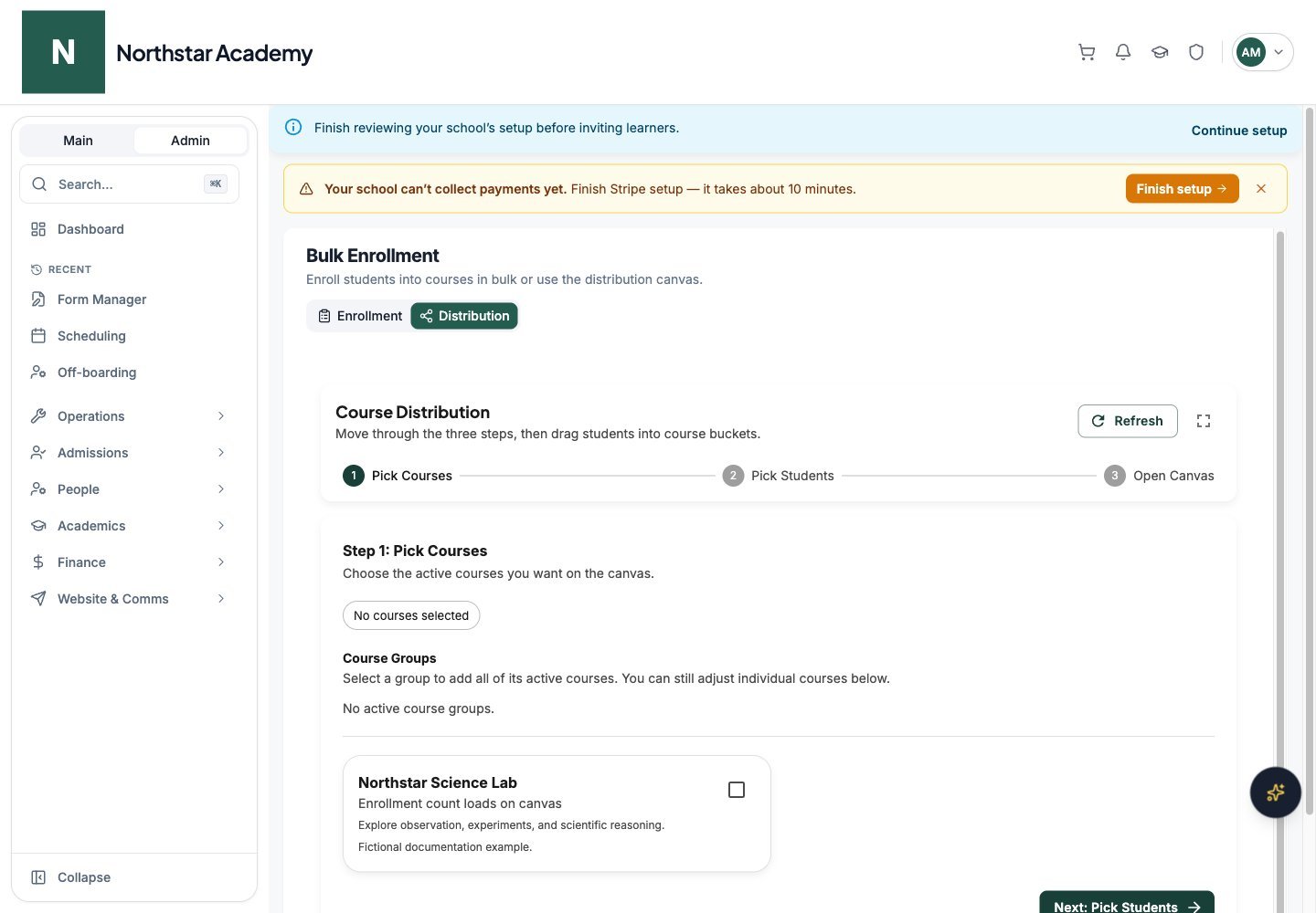 Northstar demo: Bulk Enrollment — Distribution