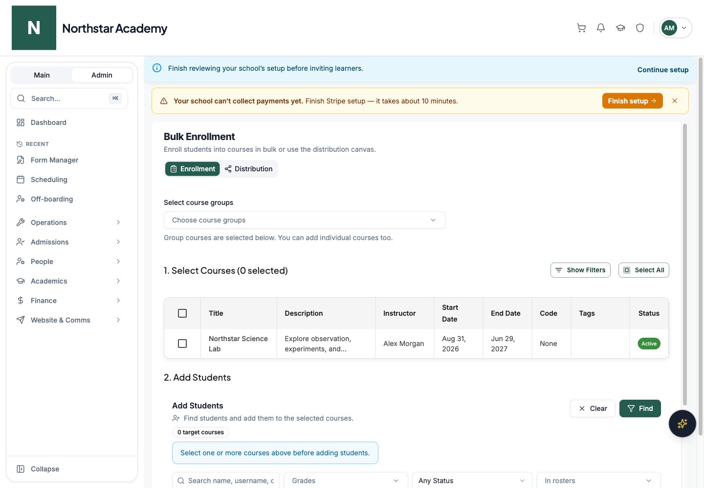 Northstar demo: Bulk Enrollment — Enrollment