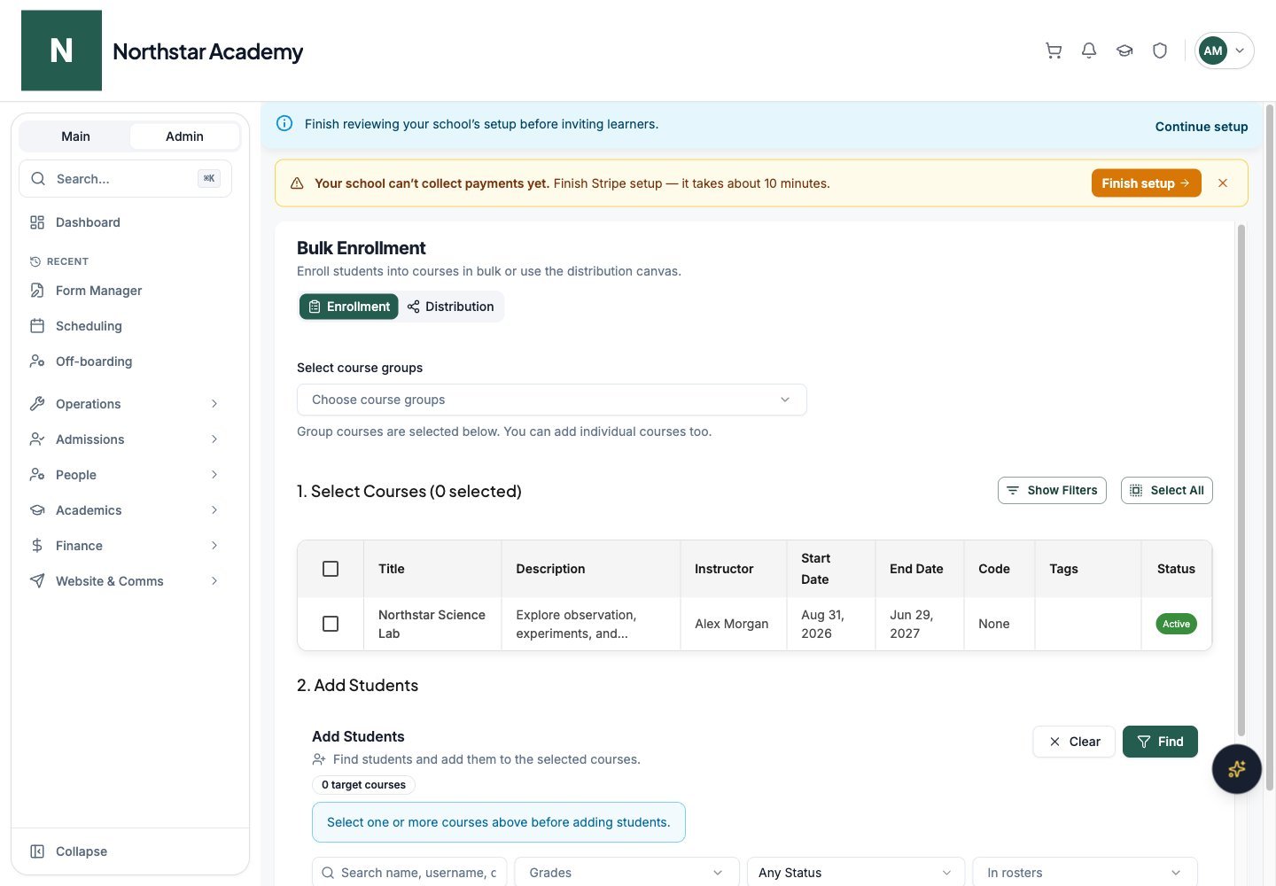 Northstar demo: Bulk Enrollment — Enrollment