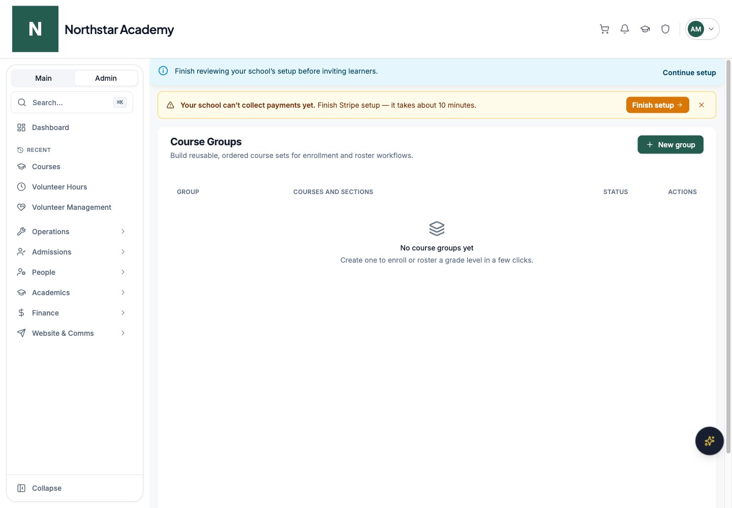 Northstar demo: Course Groups