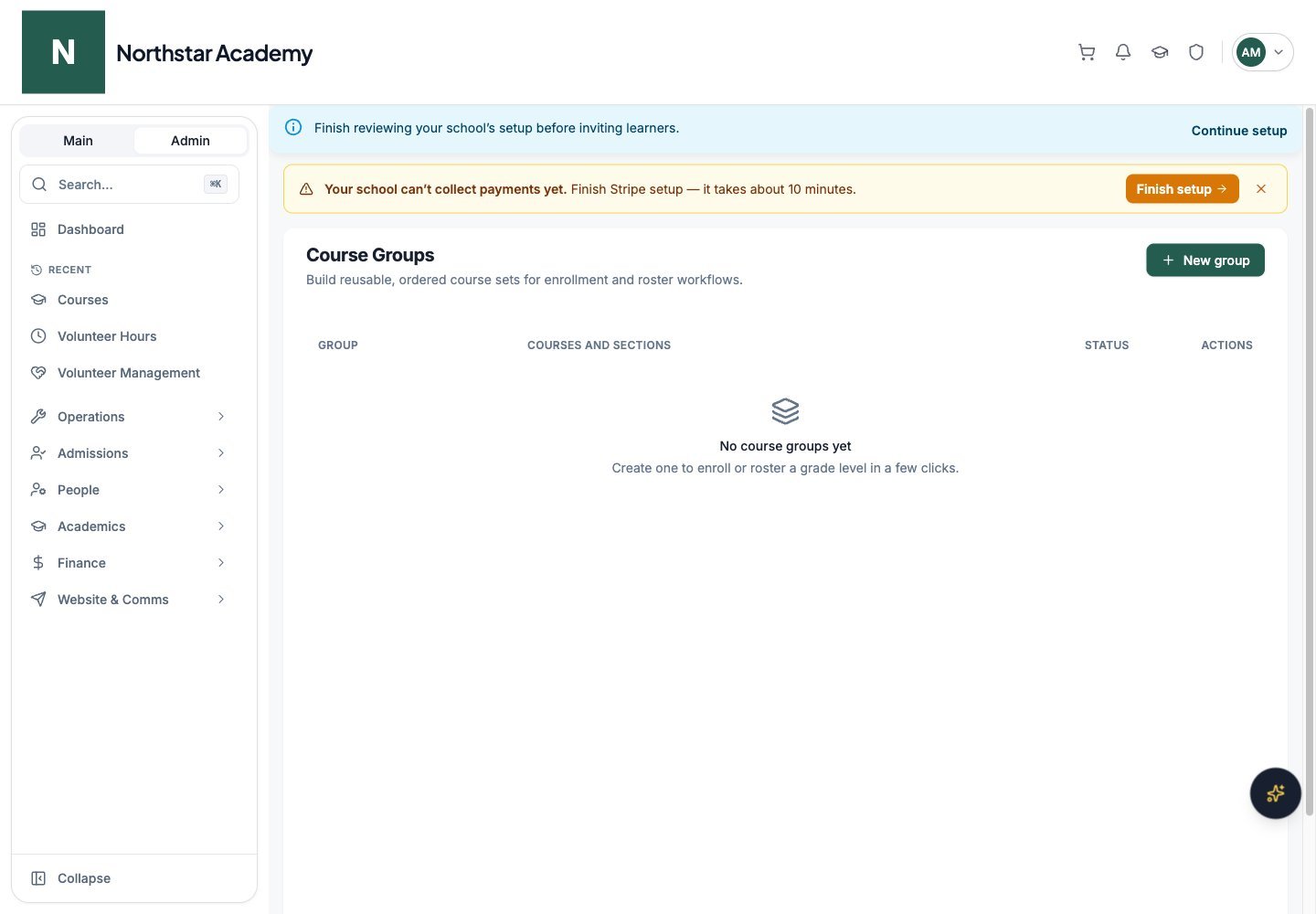 Northstar demo: Course Groups