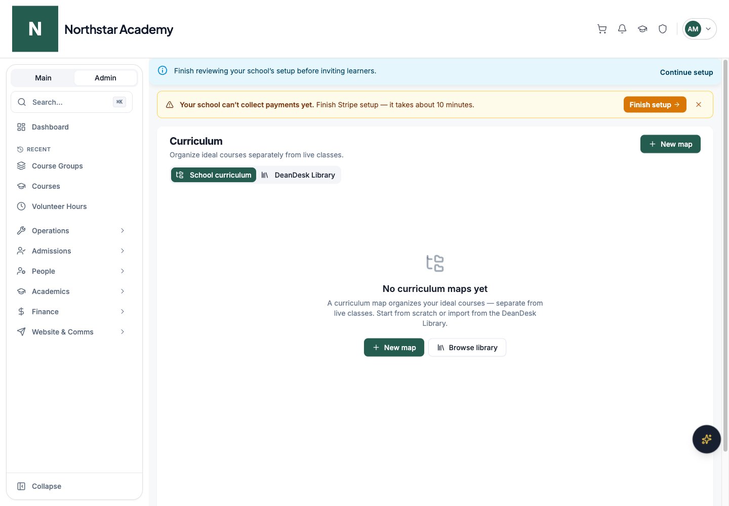 Northstar demo: Curriculum — School curriculum