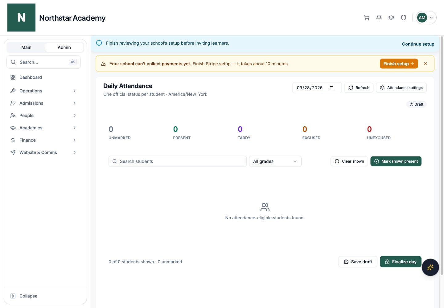 Northstar demo: Daily Attendance