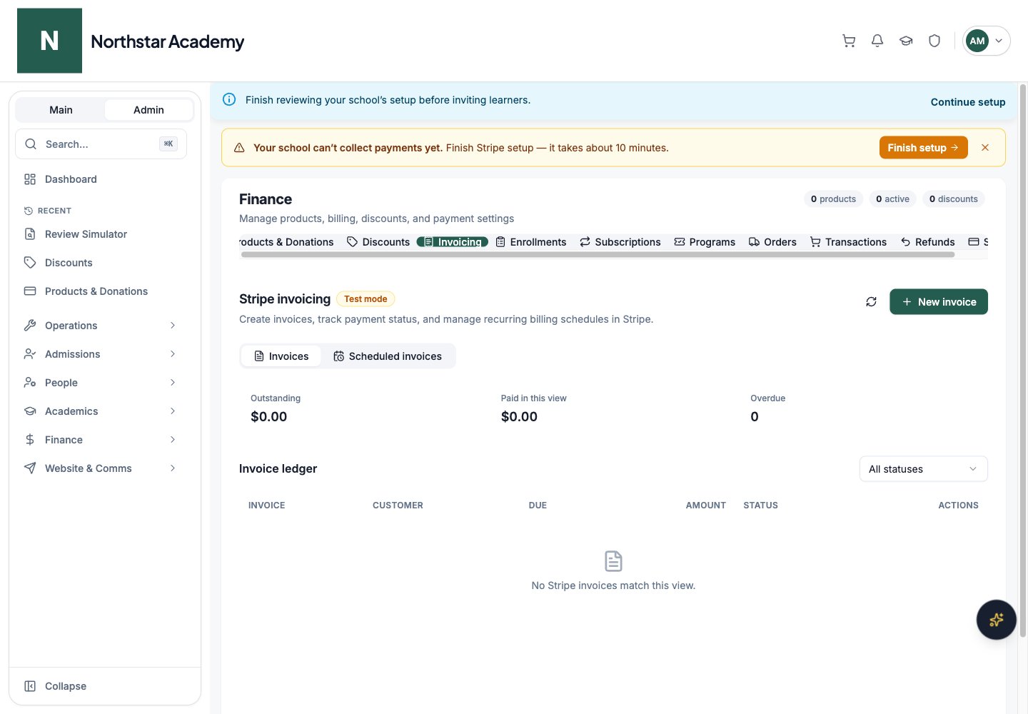 Northstar demo: Invoicing — Invoices