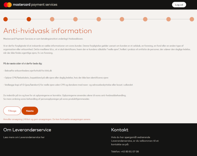 Step 2. Antimoney laundering and KYC.