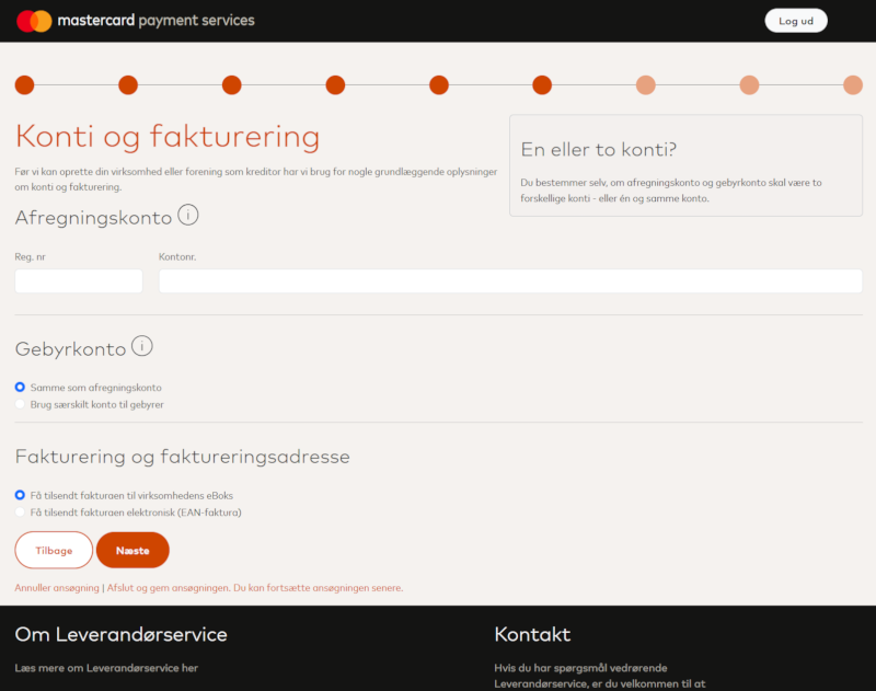 Step 6. Account and billing.