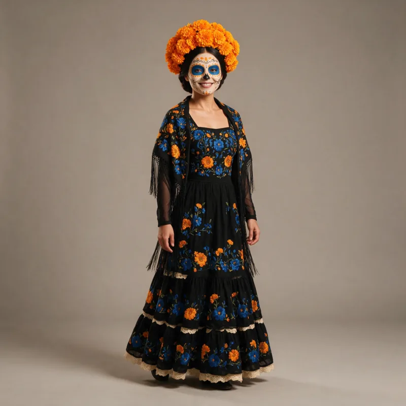 Día de Muertos festival dancer reference image