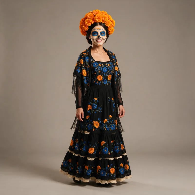 Día de Muertos festival dancer reference image