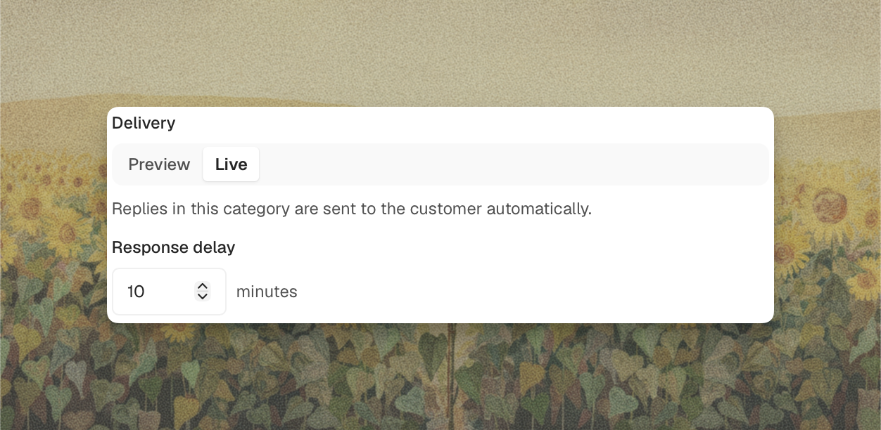 The Delivery and Response delay settings