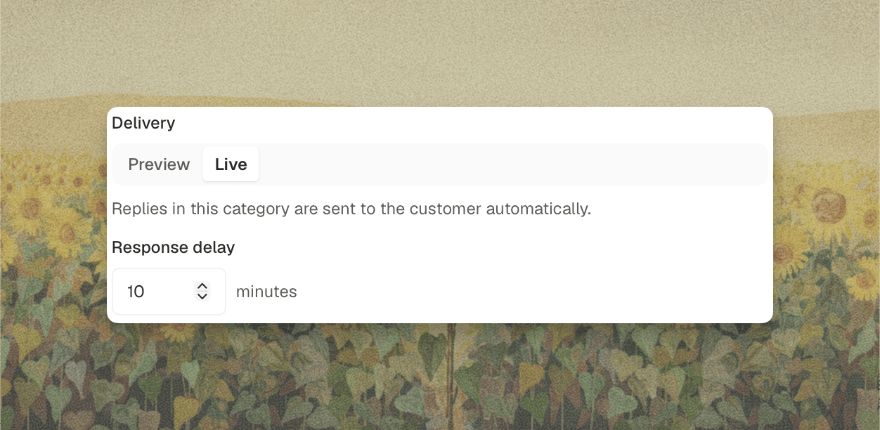 The Delivery and Response delay settings