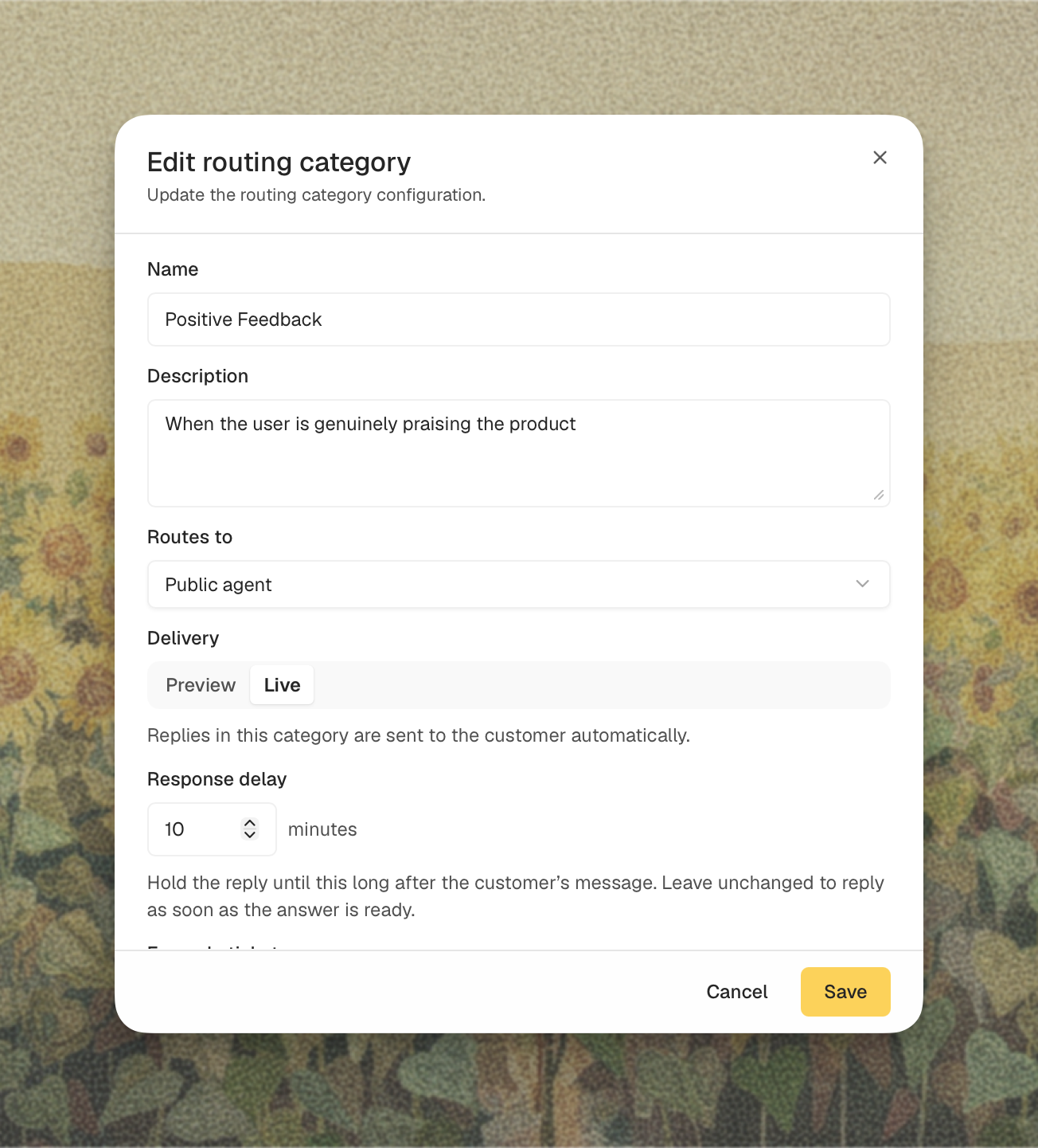 The category editor