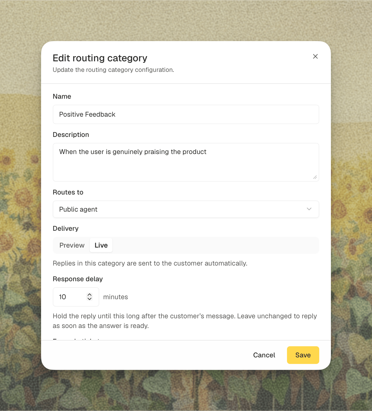 The category editor