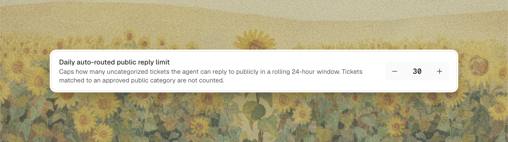 The daily auto-routed public reply limit
