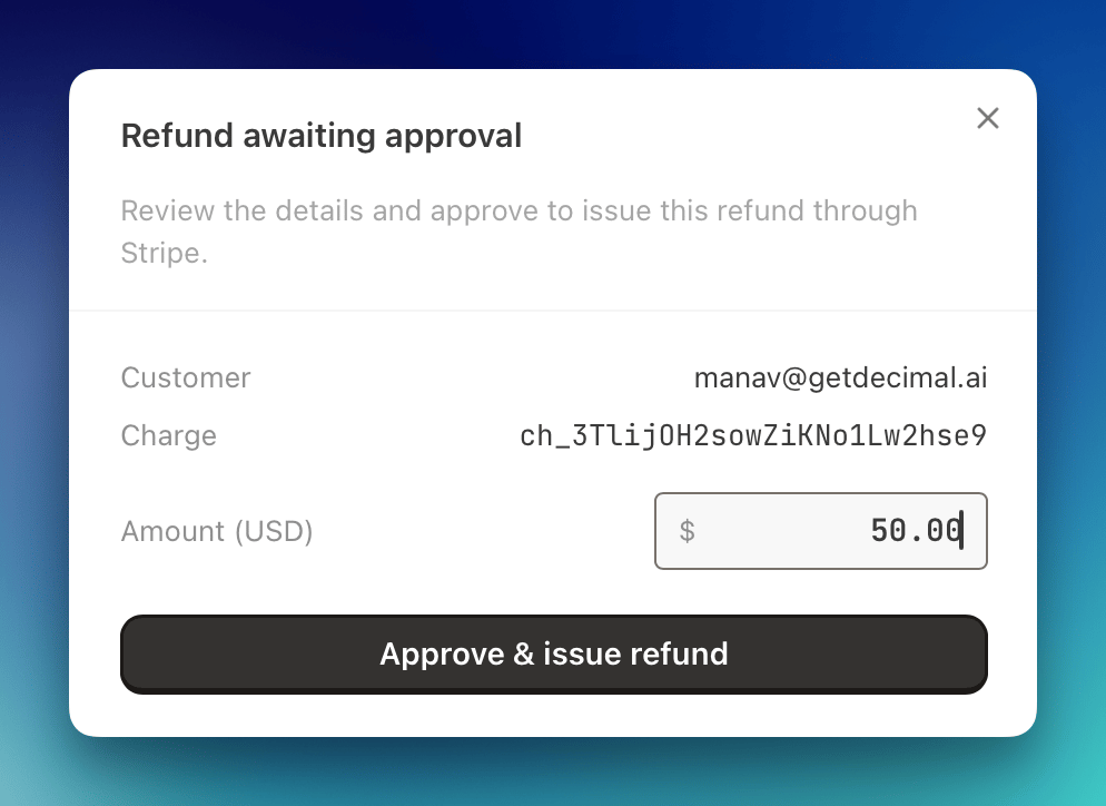 Approve refund on a ticket