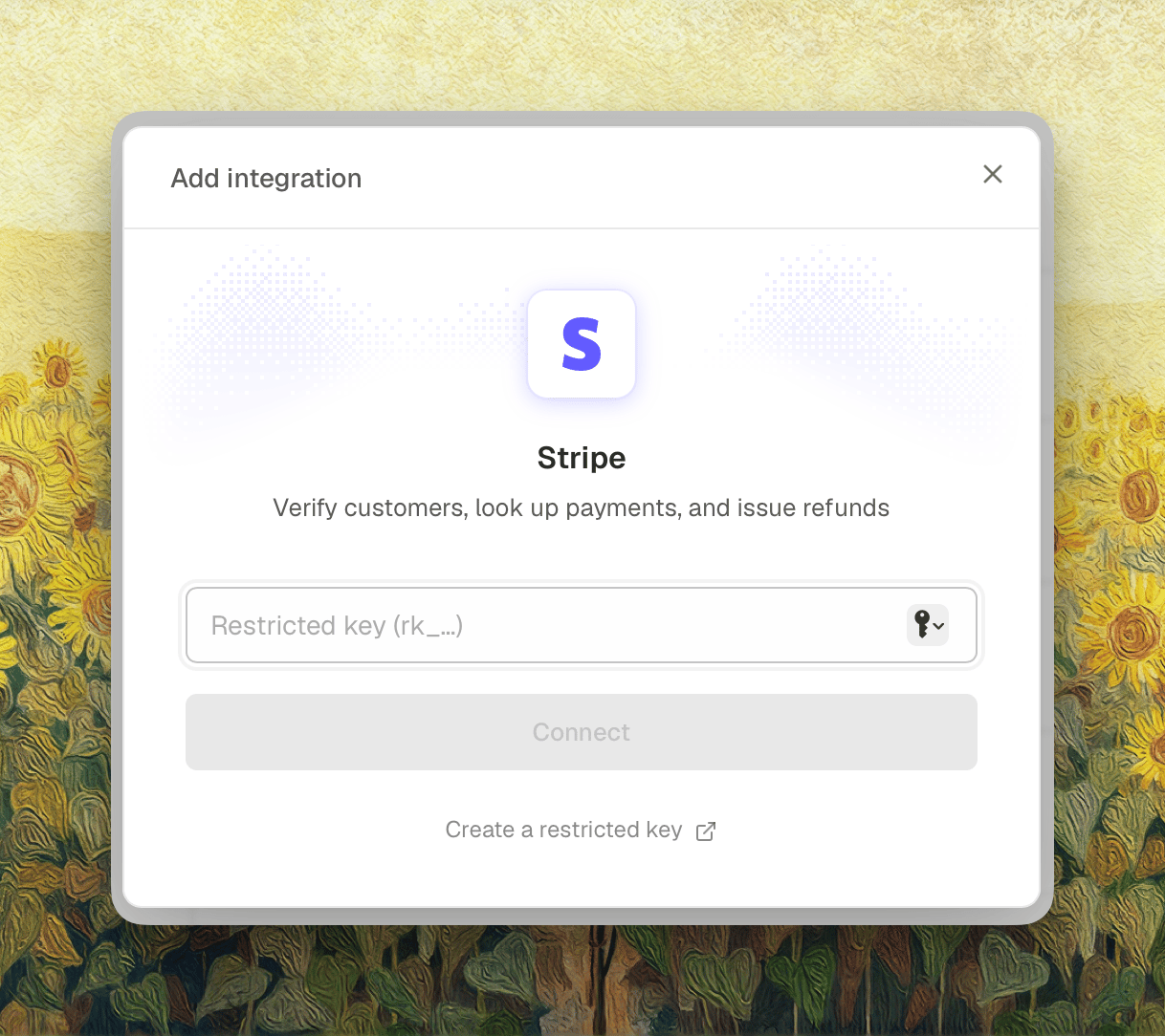 Connect Stripe modal