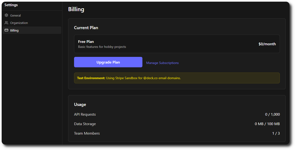 Billing Settings