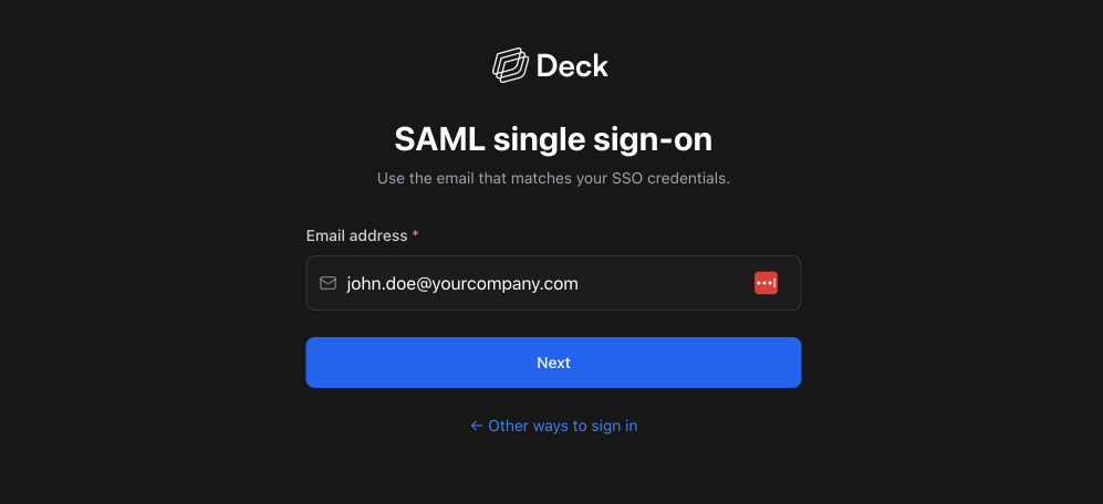 Single Sign-On (SSO) with Deck