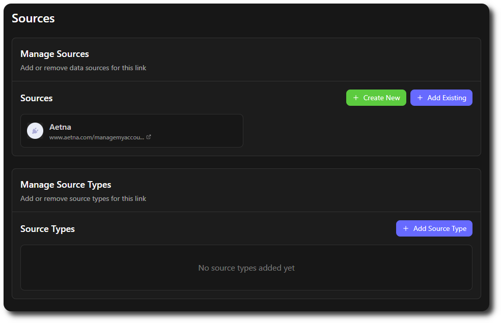 Adding or removing sources