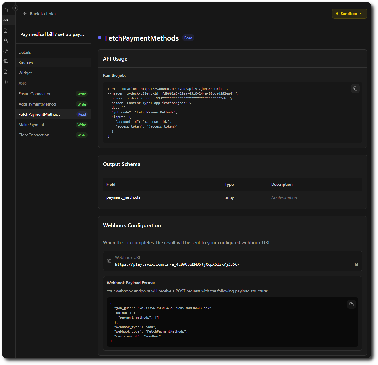 FetchPaymentMethods details