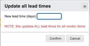 Update Lead Times