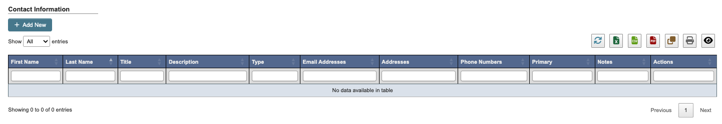Add Contact Information