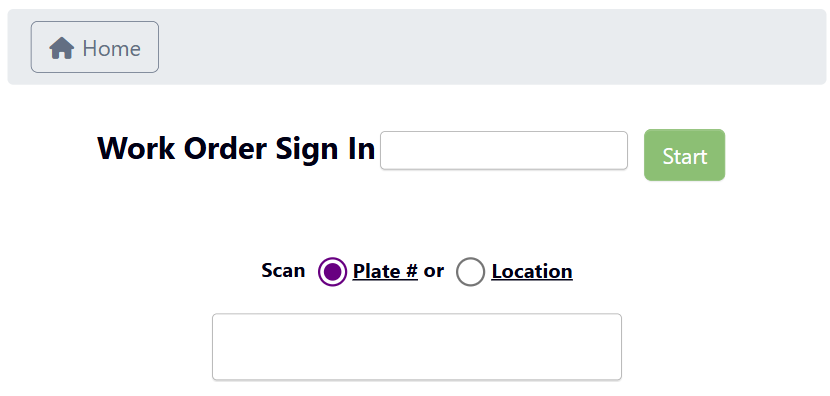 Work Order Sign In