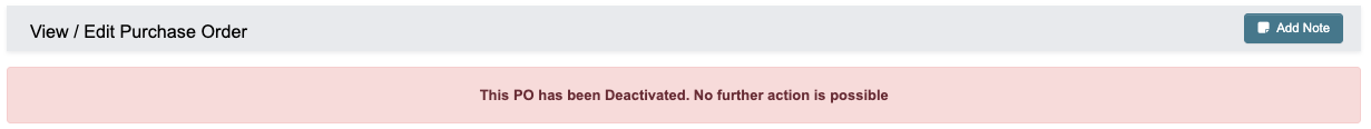 Deactivated PO Toolbar