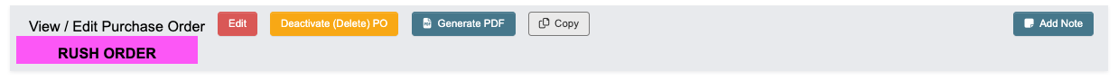 Rush Order PO Toolbar