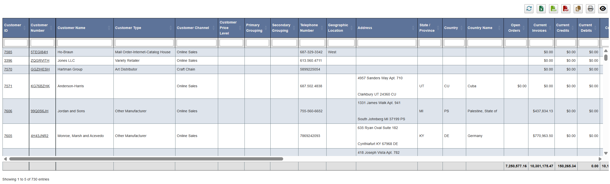 Dash Table Interface