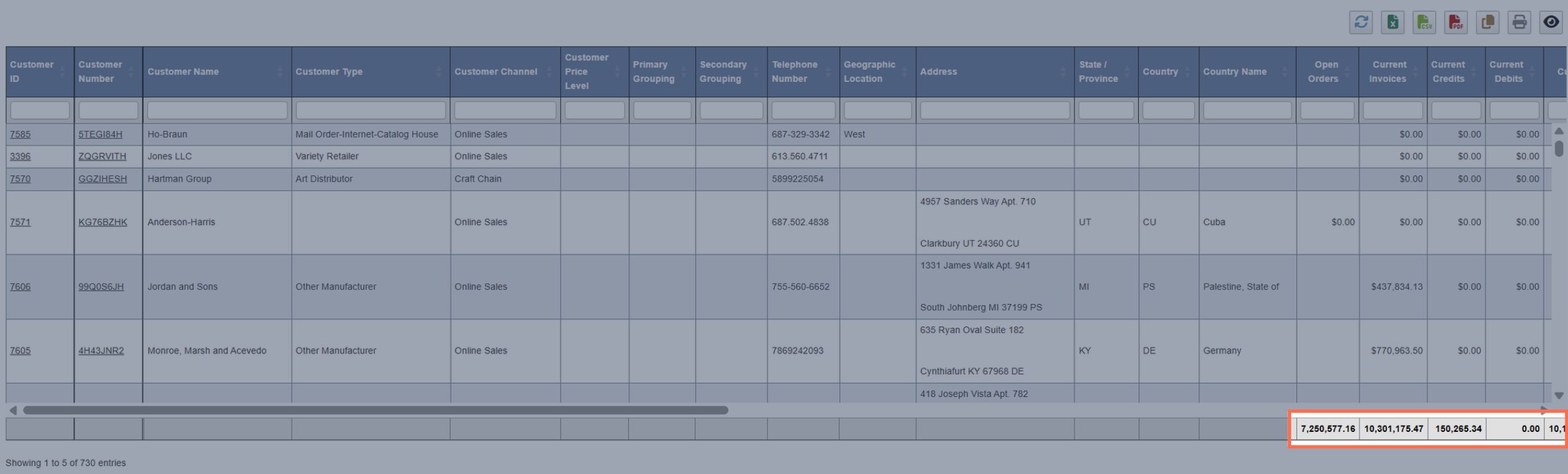 Dash Summation Rows