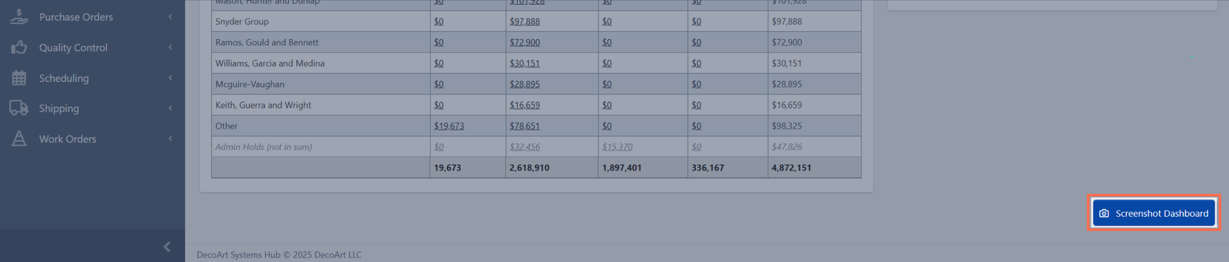 Dash Screenshot Dashboard