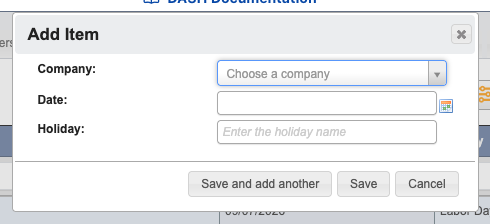 Add a holiday